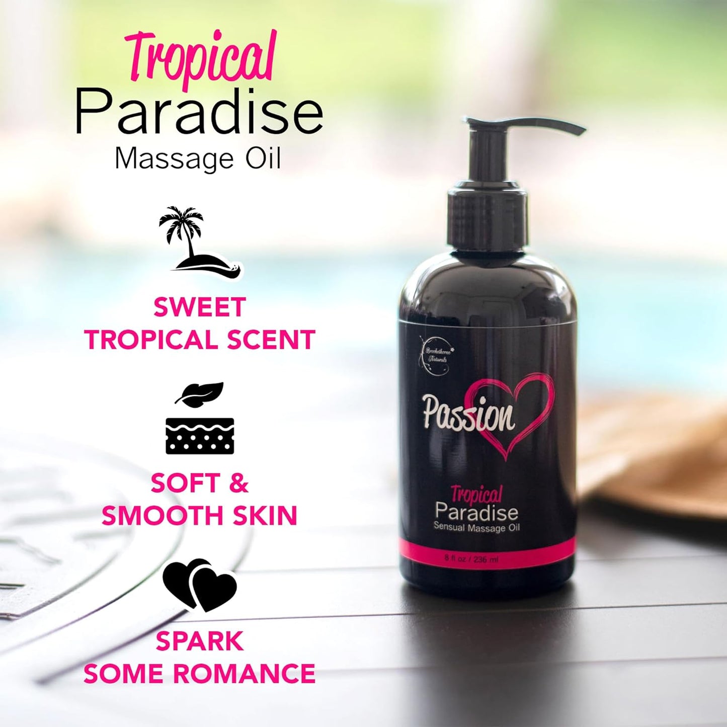 Natural Passion Massage Oil for Couples | Tropical Aromatherapy, All-Natural-3
