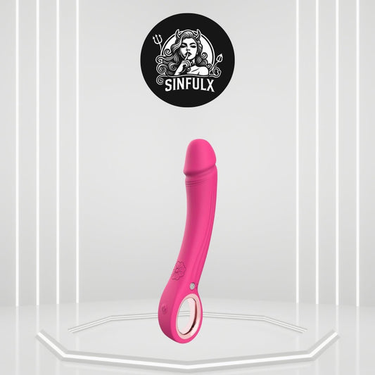 LuxePeak Ergonomic Ring Handle Dildo Vibrator-0
