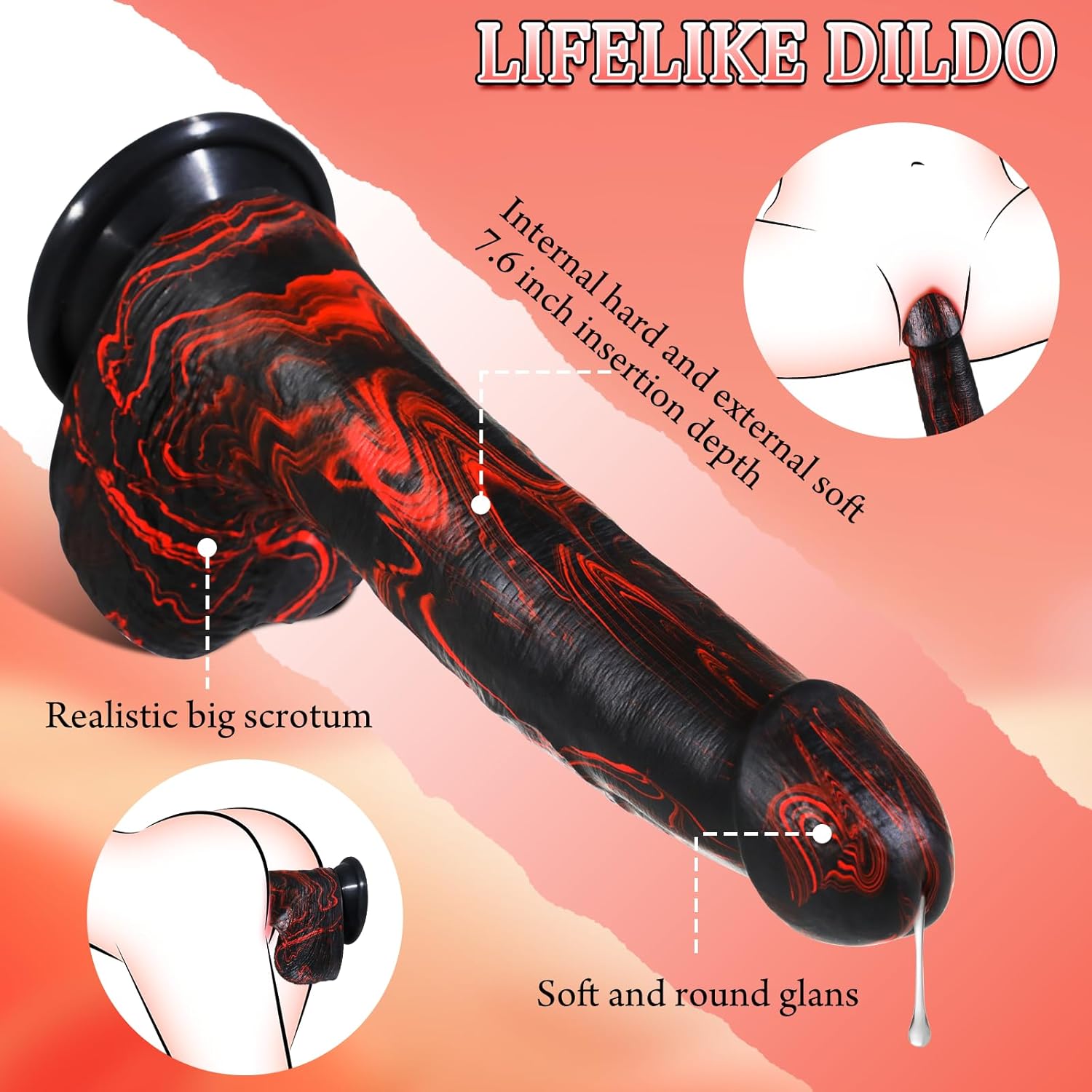 Deep Glide 10” Thick Thrusting Dildo Vibrator-1
