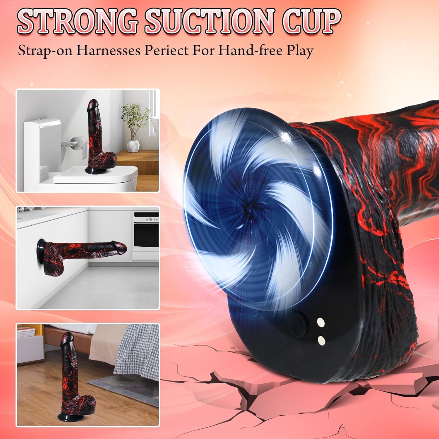 Deep Glide 10” Thick Thrusting Dildo Vibrator-3
