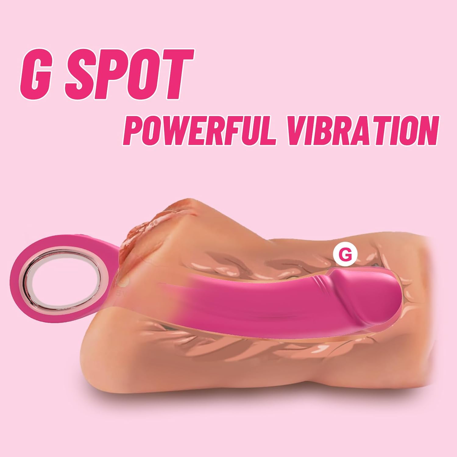 LuxePeak Ergonomic Ring Handle Dildo Vibrator-1