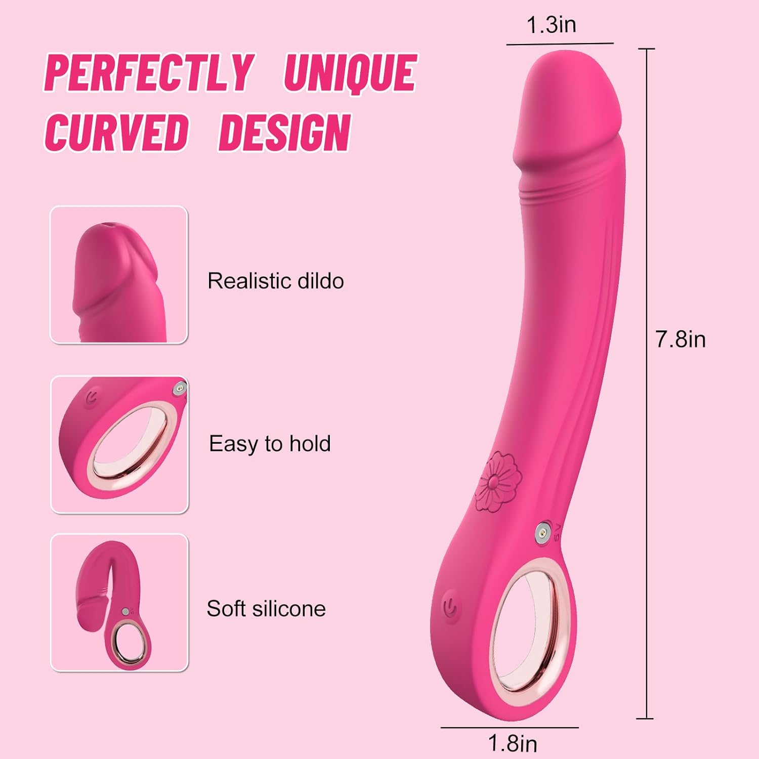 LuxePeak Ergonomic Ring Handle Dildo Vibrator-2