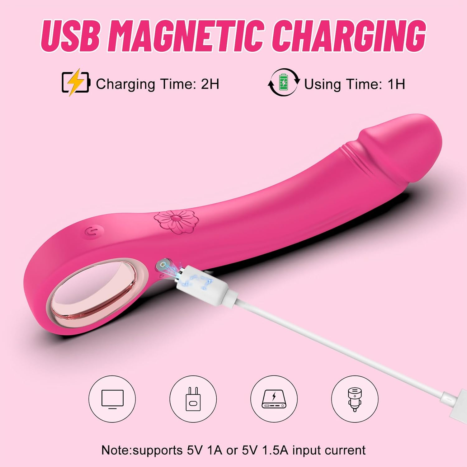 LuxePeak Ergonomic Ring Handle Dildo Vibrator-3