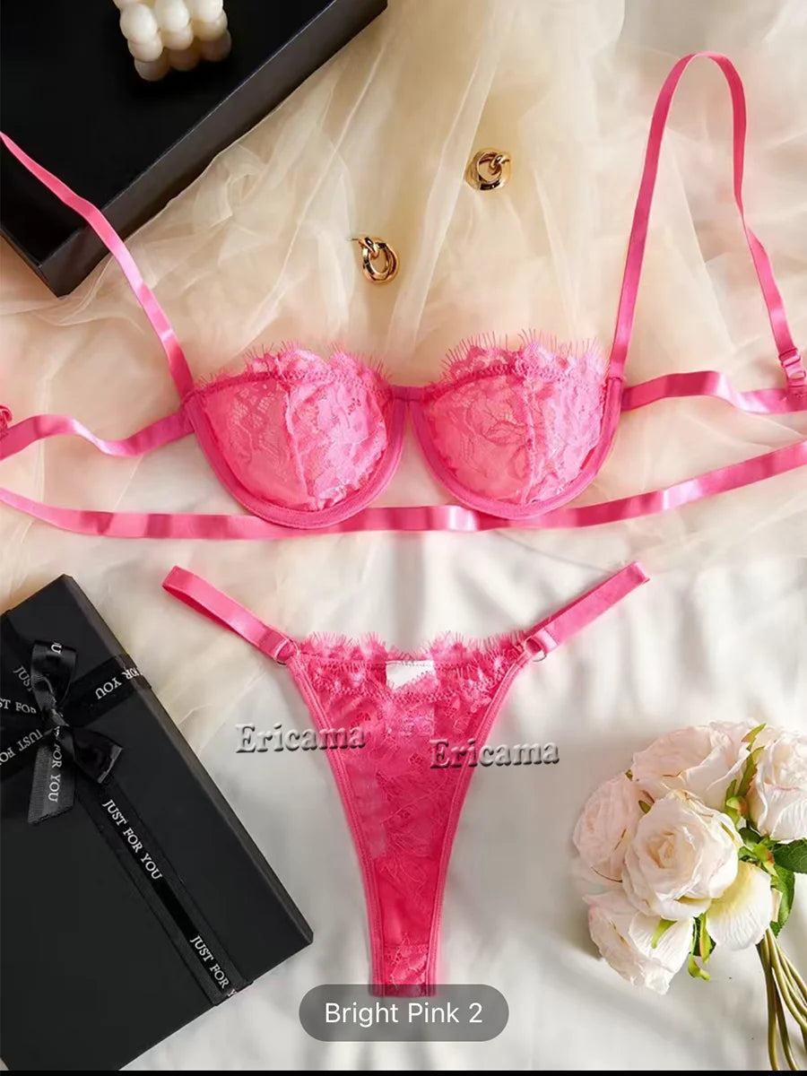 Erotic Floral Embroidery Lingerie