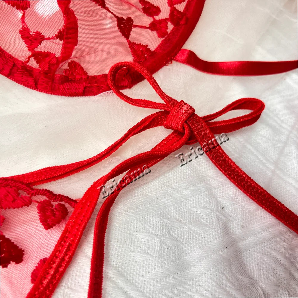 Erotic Floral Embroidery Lingerie